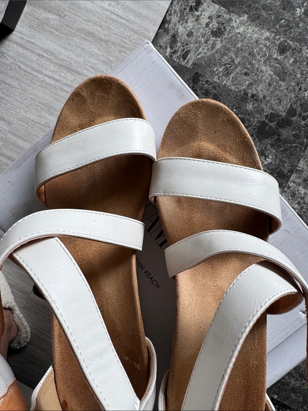 DREAM PAIRS White Strappy Open Toe Buckle Ankle Platform Wedge Sandals 8.5 - Picture 5 of 9